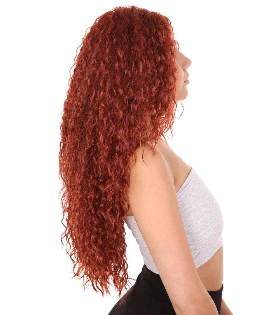 HPO Women's Princess Womens Wig | Super Size Jumbo TV/Movie Auburn Wig | Premium Breathable Capless Cap