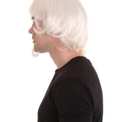 HPO Uncle White Mens Costume Wig And Goatee Set | Cosplay Halloween Wig | Premium Breathable Capless Cap
