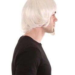 HPO Uncle White Mens Costume Wig And Goatee Set | Cosplay Halloween Wig | Premium Breathable Capless Cap