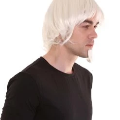 HPO Uncle White Mens Costume Wig And Goatee Set | Cosplay Halloween Wig | Premium Breathable Capless Cap