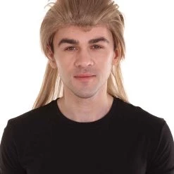 HPO Bounty Hunter Mens Wig | Brown Cosplay Halloween Wig | Premium Breathable Capless Cap Men's