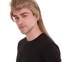 HPO Bounty Hunter Mens Wig | Brown Cosplay Halloween Wig | Premium Breathable Capless Cap Men's