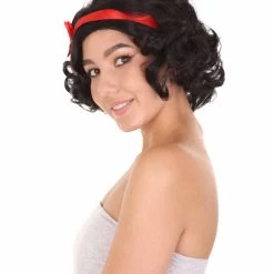 HPO Men's Princess Womens Wig | Black Short Queen Wig | Premium Breathable Capless Cap
