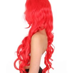 HPO Womens Mermaid Wig | Red Princess Wigs | Premium Breathable Capless Cap