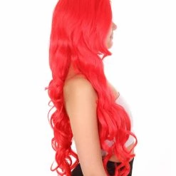 HPO Womens Mermaid Wig | Red Princess Wigs | Premium Breathable Capless Cap