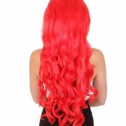 HPO Womens Mermaid Wig | Red Princess Wigs | Premium Breathable Capless Cap