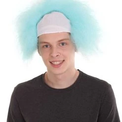 HPO Half Bald Head Mens Short Wig, Grey Men's