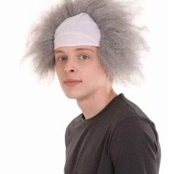 HPO Half Bald Head Mens Short Wig, Grey Men's