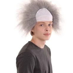 HPO Half Bald Head Mens Short Wig, Grey Men's