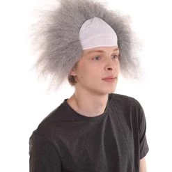 HPO Half Bald Head Mens Short Wig, Grey Men's