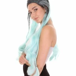 HPO Womens Fantasy Braided Wig | Blue TV/Movie Wigs | Premium Breathable Capless Cap Women's