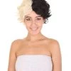 HPO Womens Short Two Tone Black And White Pixie With Heart Bangs | Premium Breathable Capless Cap