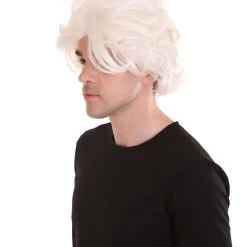 HPO Men's Crazy Scientist Mens Wig | White Cosplay Halloween Wig | Premium Breathable Capless Cap
