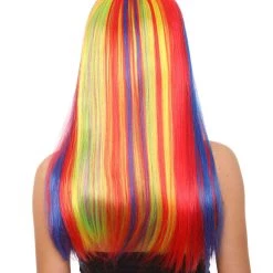 HPO Womens Rainbow Bob Wig | Party Ready Fancy Cosplay Halloween Wig | Premium Breathable Capless Cap