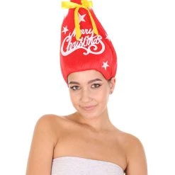 HPO Red Christmas Tree Unisex Wig | Merry Christmas Celebration Wig | Premium Breathable Capless Cap