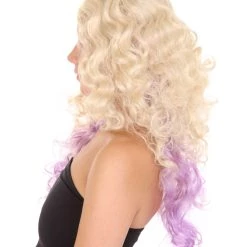 HPO Descendants 2 Mal Wig | Blond Purple TV/Movie Fancy Cosplay Halloween Wig | Premium Breathable Capless Cap