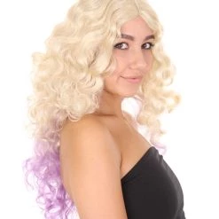 HPO Descendants 2 Mal Wig | Blond Purple TV/Movie Fancy Cosplay Halloween Wig | Premium Breathable Capless Cap