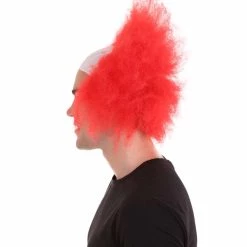 HPO Half Bald Head Mens Short Wig, Grey Men's