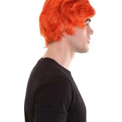 HPO Ginger Tony Mens Wig | Orange Cosplay Halloween Wig | Premium Breathable Capless Cap Men's