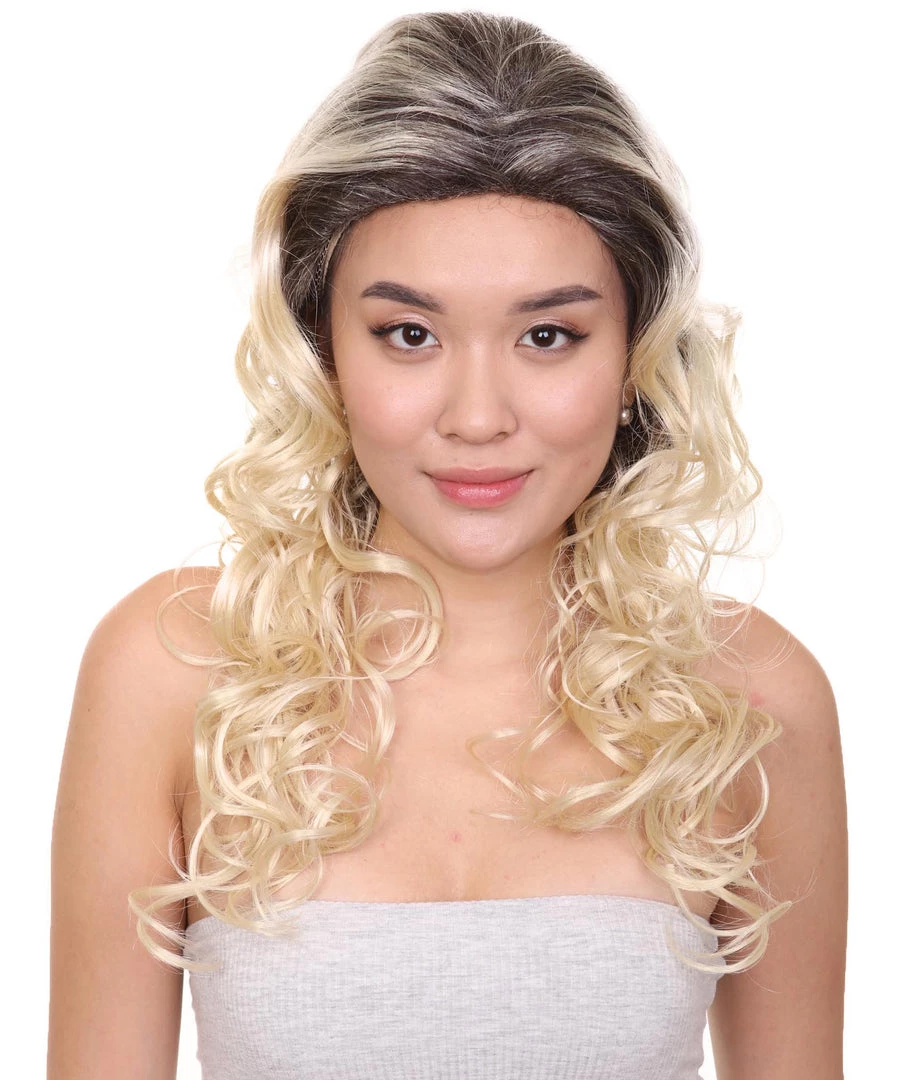 HPO Sitcom Womens Wig | Blond Curly Character Cosplay Halloween Wig | Premium Breathable Capless Cap Men's