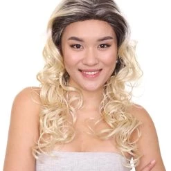 HPO Sitcom Womens Wig | Blond Curly Character Cosplay Halloween Wig | Premium Breathable Capless Cap Men's