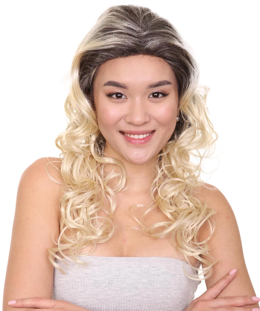 HPO Sitcom Womens Wig | Blond Curly Character Cosplay Halloween Wig | Premium Breathable Capless Cap Men's