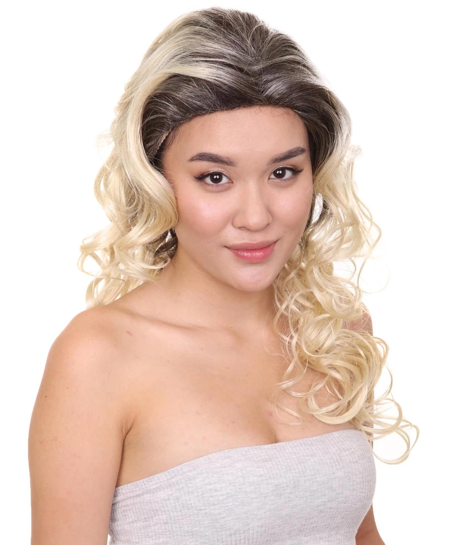 HPO Sitcom Womens Wig | Blond Curly Character Cosplay Halloween Wig | Premium Breathable Capless Cap Men's