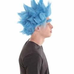 HPO Scientist TV/Movie Mens Wig And Unibrow | Sky Blue Cosplay Halloween Wig | Premium Breathable Capless Cap Men's