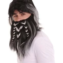 HPO Movie Mens Wig | Black Braided Bread Wig | Premium Breathable Capless Cap