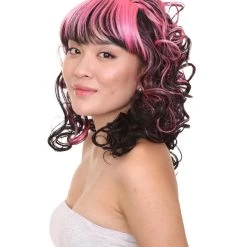 HPO Cosplay Game Monster Black Pink | Womens Character Cosplay Halloween Wig | Premium Breathable Capless Cap