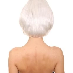 HPO Women's Womens 60's Lady Wig With Headband | White Vintage Wig | Premium Breathable Capless Cap