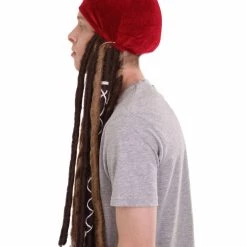 HPO Pirate Pete Mens Wig | Cosplay Halloween Wig With Red Cap Men's