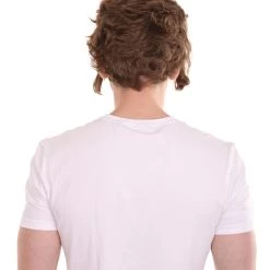 HPO Men's Men Brown Wig With Moustache Set | Cosplay Halloween Wig | Premium Breathable Capless Cap