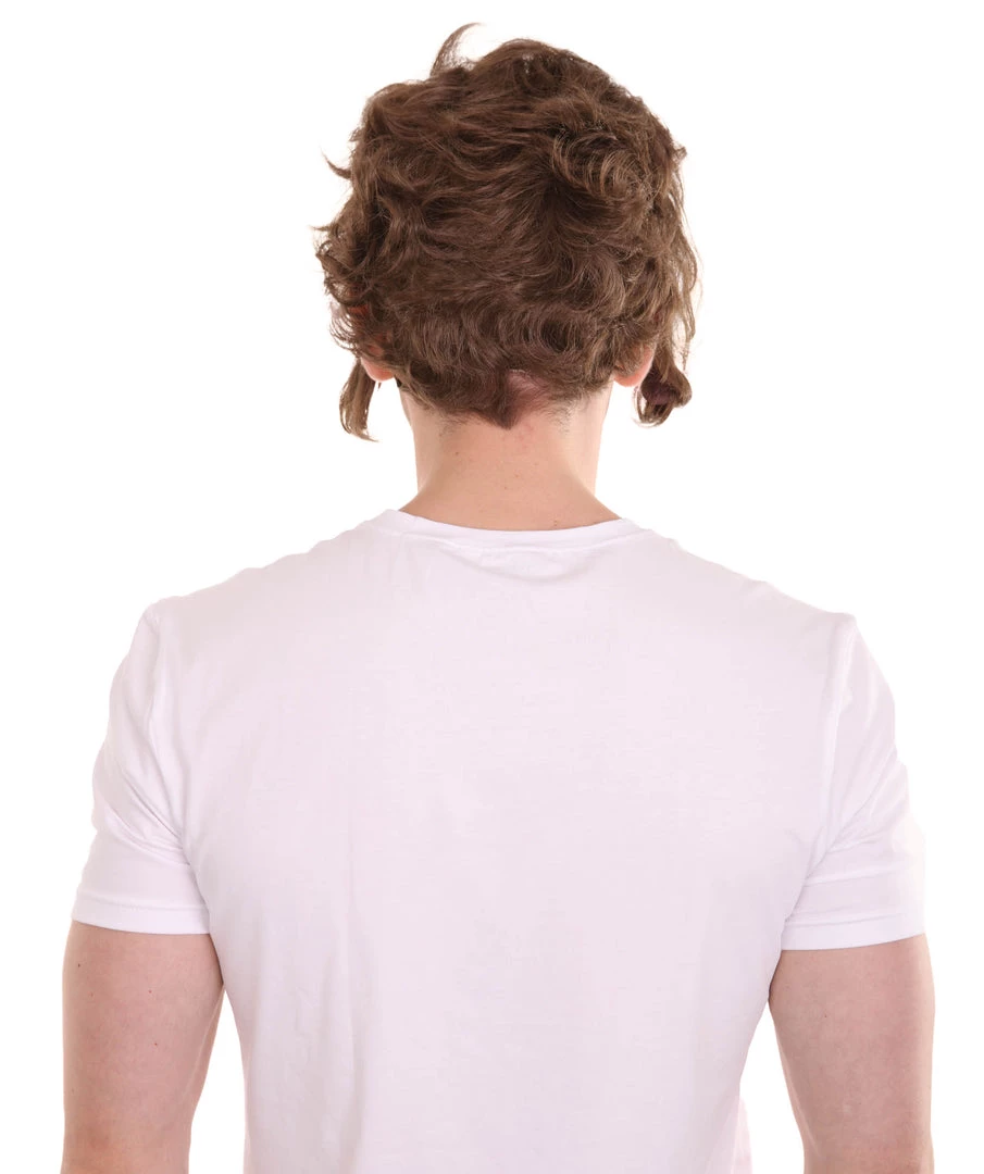 HPO Men's Men Brown Wig With Moustache Set | Cosplay Halloween Wig | Premium Breathable Capless Cap