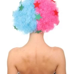 HPO Afro Ken Unisex Wig | Jumbo Pink & Sky Cosplay Halloween Wig | Premium Breathable Capless Cap Women's