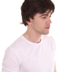 HPO Men Fancy Brown Short Wig | Premium Breathable Capless Cap