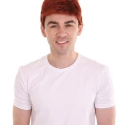 HPO Men's Men Fancy Dark Auburn Wig | Cosplay Halloween Wig | Premium Breathable Capless Cap