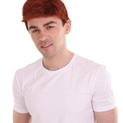 HPO Men's Men Fancy Dark Auburn Wig | Cosplay Halloween Wig | Premium Breathable Capless Cap