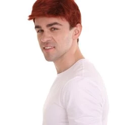 HPO Men's Men Fancy Dark Auburn Wig | Cosplay Halloween Wig | Premium Breathable Capless Cap
