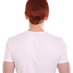 HPO Men's Men Fancy Dark Auburn Wig | Cosplay Halloween Wig | Premium Breathable Capless Cap