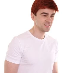 HPO Men's Men Fancy Dark Auburn Wig | Cosplay Halloween Wig | Premium Breathable Capless Cap