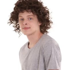 HPO Movie Mens Wig | Black Curly Cosplay Wig | Premium Breathable Capless Cap Men's