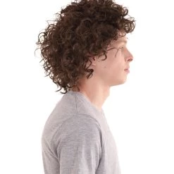 HPO Movie Mens Wig | Black Curly Cosplay Wig | Premium Breathable Capless Cap Men's