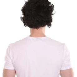 HPO Men's Men 50's Pompadour Black Wig | Premium Breathable Capless Cap
