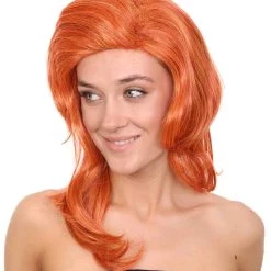 HalloweenPartyOnline Men's Jessica Rabbit Womens Wig | Orange Party Ready Fancy Cosplay Halloween Wig | Premium Breathable Capless Cap