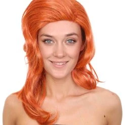 HalloweenPartyOnline Men's Jessica Rabbit Womens Wig | Orange Party Ready Fancy Cosplay Halloween Wig | Premium Breathable Capless Cap