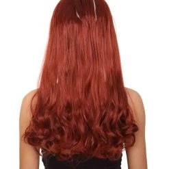 HPO Retro Rock Star Womens Wig | Red & White Halloween Wig | Premium Breathable Capless Cap Women's