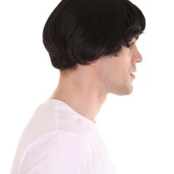 HPO 60's Iconic Rock Band Mens Wig | Black Celebrity Wig | Premium Breathable Capless Cap Men's