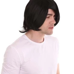 HPO King Of Pop Mens Wig | Black Pop Star Celebrity Wig | Premium Breathable Capless Cap Men's