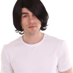 HPO King Of Pop Mens Wig | Black Pop Star Celebrity Wig | Premium Breathable Capless Cap Men's